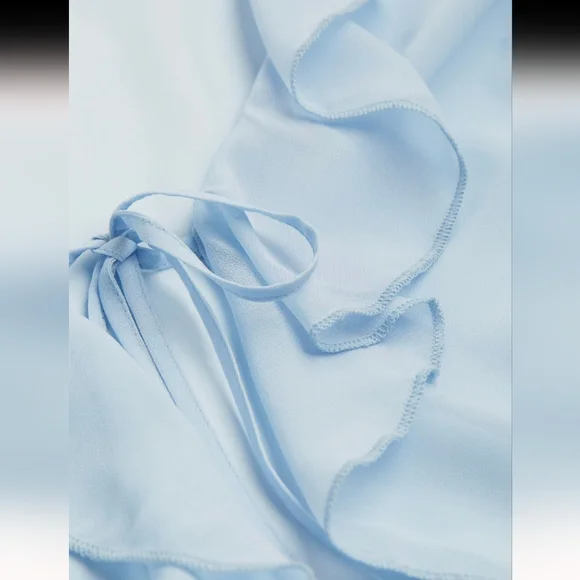 H&M Sky Blue Ruffle Blouse - Picture 3 of 10